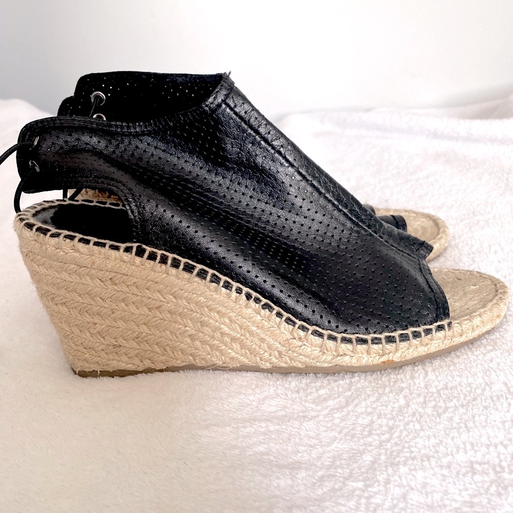 Dkny Black wedge espadrilles.